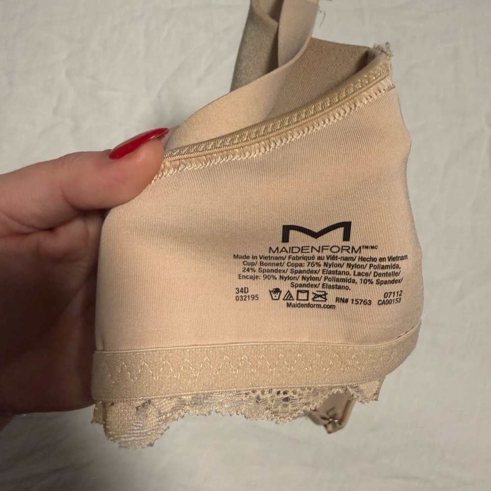 Maidenform racerback bra with front closure size 34 D tan colored - Picture 4 of 4